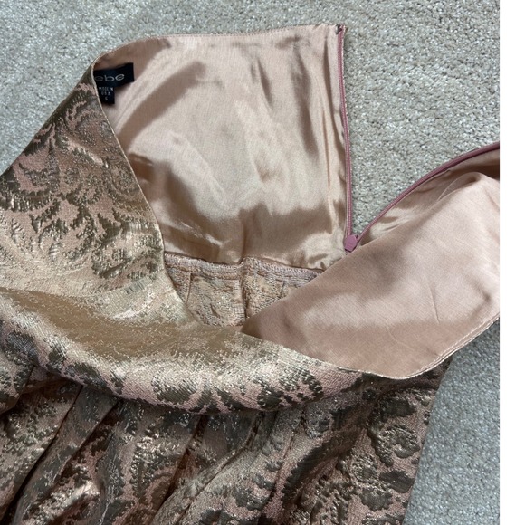 Bebe Dainty Pink Floral Metallic Brocade Maxi‎ Skirt Elegant Formal Evening GLAM - Picture 9 of 13